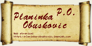 Planinka Obušković vizit kartica
